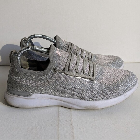 APL Techloom Breeze Metallic Silver Slip On Athletic Shoes Women's Size 10 - Picture 1 of 7